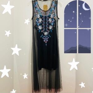 NWT Andree By Unit Starry Night Sheer Dress Size Small
